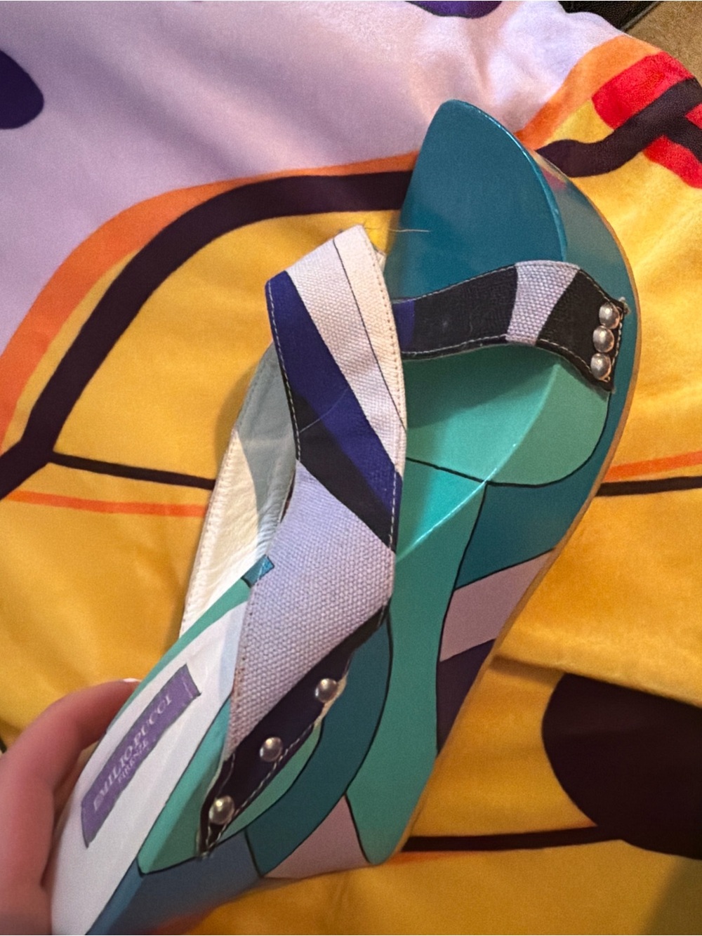 Emilio Pucci Multicolored Platform Wedges - Picture 2 of 8